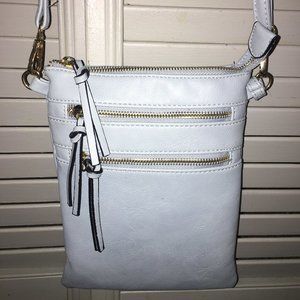 Light Blue Cross Body Zipper Bag
